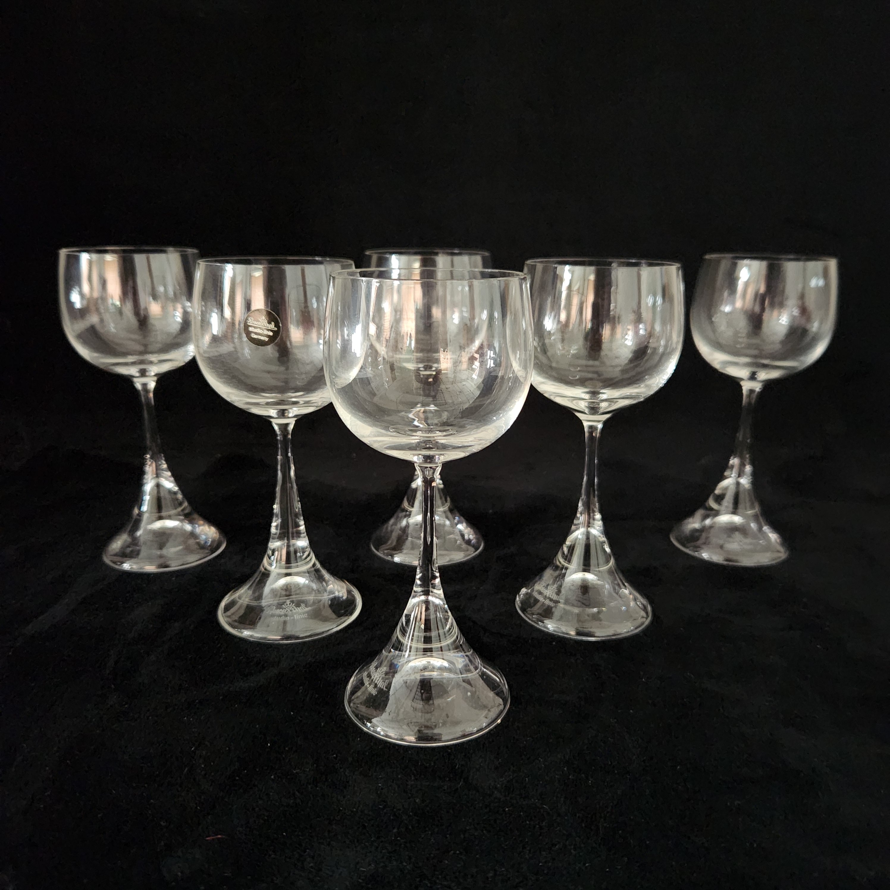 Rosenthal Studio Line Split 9600 Pair of Wine Glasses 6 7/8 Inch