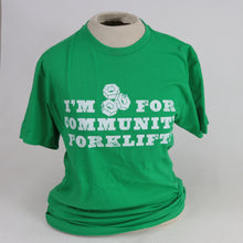 Load image into Gallery viewer, Green "I’m Nuts for Community Forklift" 20th Anniversary T-Shirt