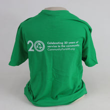 Load image into Gallery viewer, Green "I’m Nuts for Community Forklift" 20th Anniversary T-Shirt