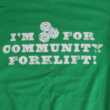 Load image into Gallery viewer, Green "I’m Nuts for Community Forklift" 20th Anniversary T-Shirt