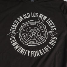 Load image into Gallery viewer, Brown “Old Log New Tricks” 20th Anniversary T-Shirt