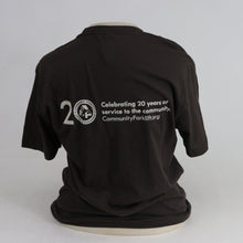 Load image into Gallery viewer, Brown “Old Log New Tricks” 20th Anniversary T-Shirt