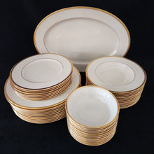 Load image into Gallery viewer, Lenox &#39;Tuxedo&#39; Gold Banded China - 44 Piece Set
