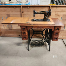 Load image into Gallery viewer, 1899 Singer 27 Sewing Machine and Refinished Oak Cabinet
