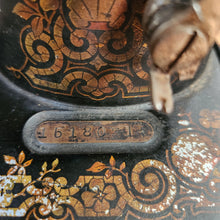 Load image into Gallery viewer, 1899 Singer 27 Sewing Machine and Refinished Oak Cabinet
