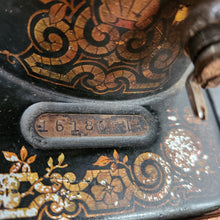 Load image into Gallery viewer, 1899 Singer 27 Sewing Machine and Refinished Oak Cabinet

