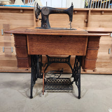 Load image into Gallery viewer, 1899 Singer 27 Sewing Machine and Refinished Oak Cabinet
