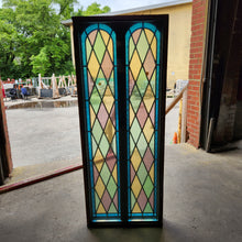 Load image into Gallery viewer, Salvaged Diamond Stained Glass in Frame
