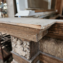Load image into Gallery viewer, Large Salvaged Mantel with Columns and Crest Trim
