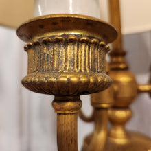 Load image into Gallery viewer, Gilded Brass 3-Light Bouillotte Style Lamp
