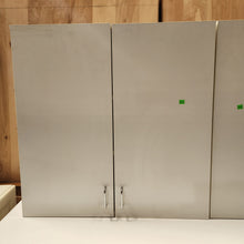 Load image into Gallery viewer, 8 Piece Set of White Laminate Kitchen Cabinets with Wire Pulls
