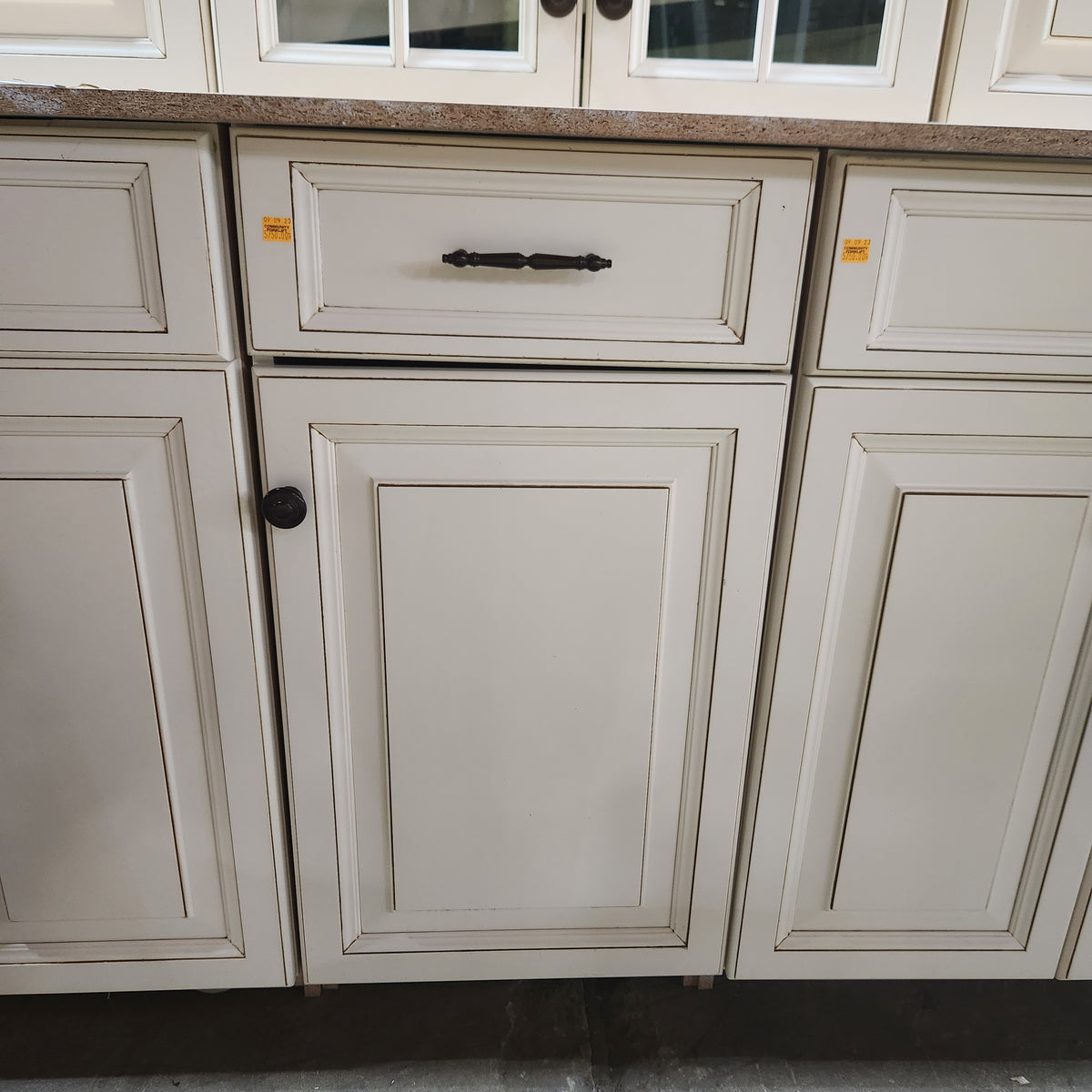 White cabinets deals with black glaze