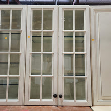 Load image into Gallery viewer, 32 Piece Set of Glazed Kitchen Cabinets with Glass Panel Doors
