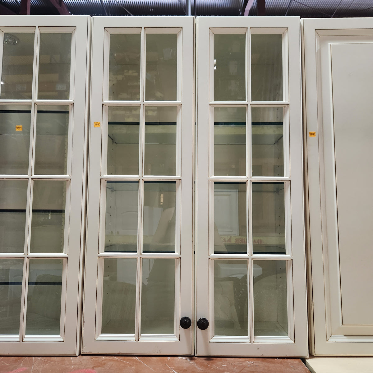 32 Piece Set of Glazed Kitchen Cabinets with Glass Panel Doors – Community  Forklift Marketplace