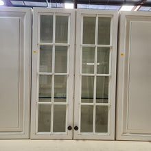 Load image into Gallery viewer, 32 Piece Set of Glazed Kitchen Cabinets with Glass Panel Doors
