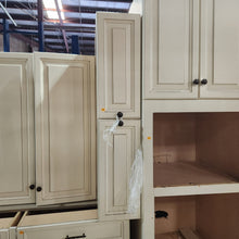 Load image into Gallery viewer, 32 Piece Set of Glazed Kitchen Cabinets with Glass Panel Doors
