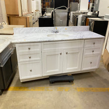 Load image into Gallery viewer, 62&quot; Single Vanity with Gray and White Marble Top
