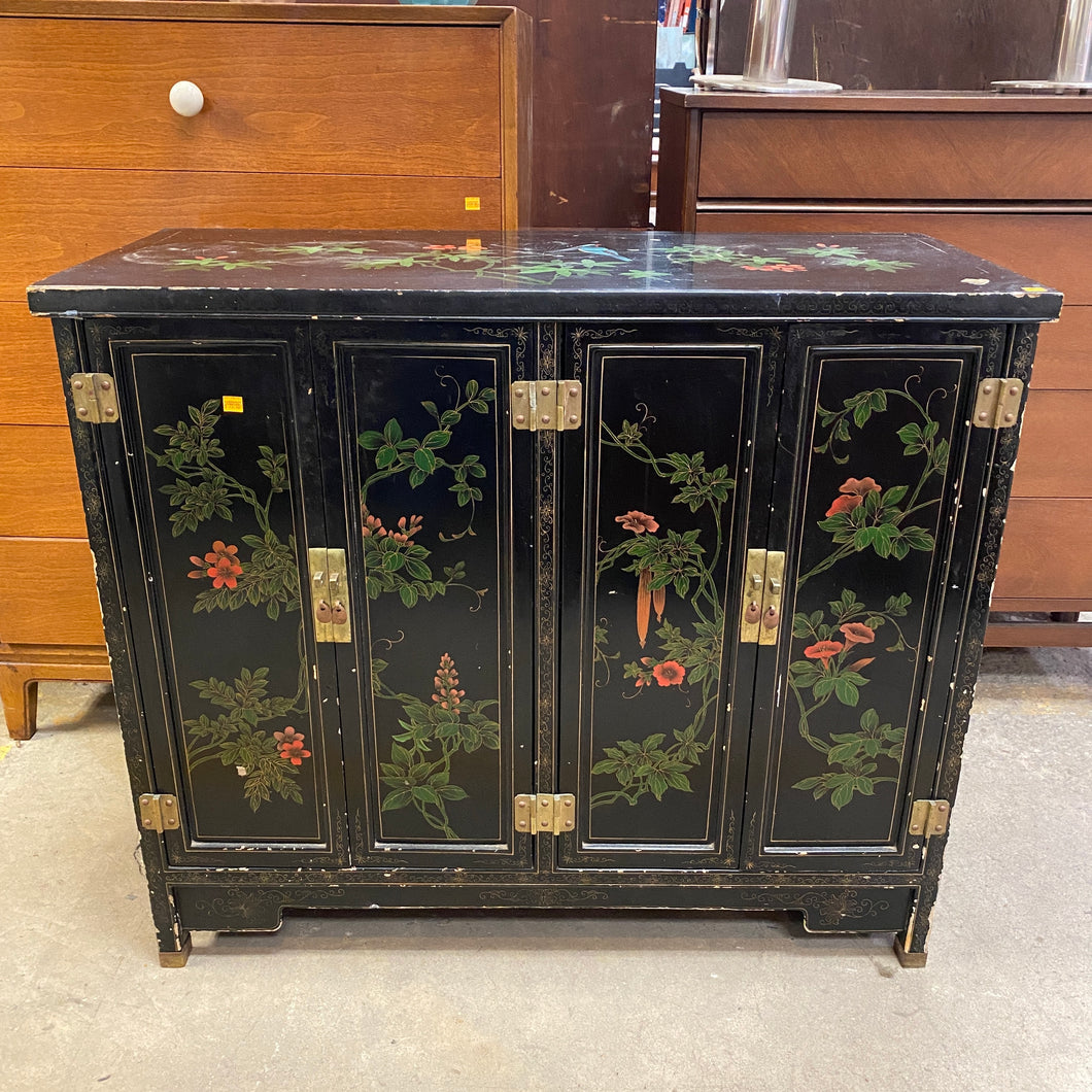 Small Black Lacquered Storage Cabinet