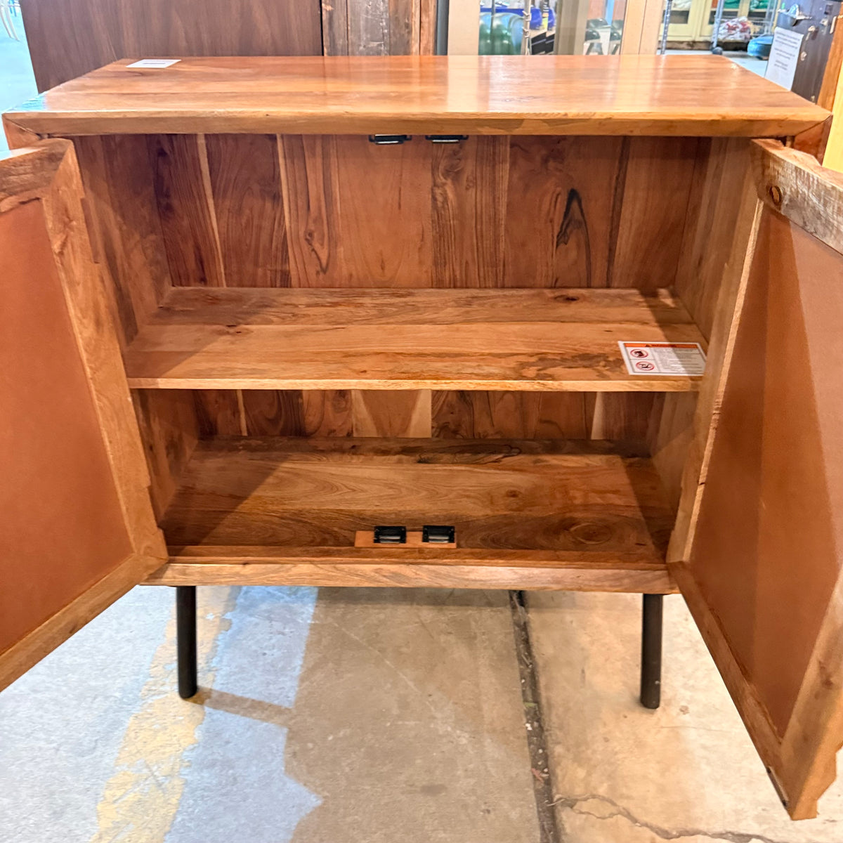 Mid-Century Modern Reproduction Sideboard with Chevron Patterned Front ...