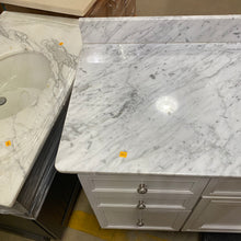 Load image into Gallery viewer, 62&quot; Single Vanity with Gray and White Marble Top
