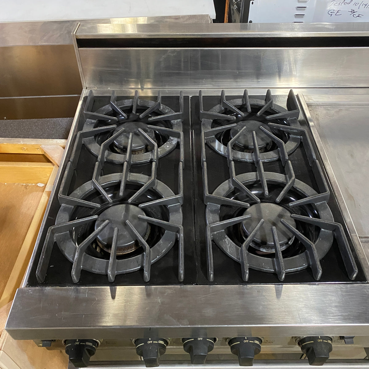 Viking Stainless Steel 6 Burner Griddle Double Oven Range — Habitat Roaring  Fork