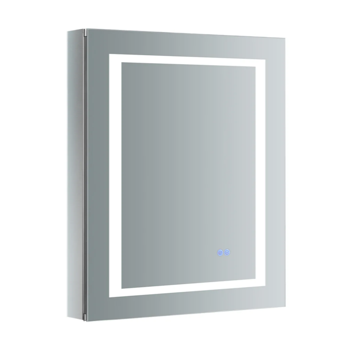 Fresca 'Spazio' 24" x 30" Lighted Frameless Medicine Cabinet with Shelves and Defogger
