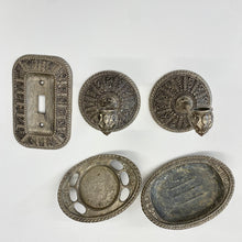 Load image into Gallery viewer, Set of Vintage Ornate Bathroom Accessories by American Tack Hardware
