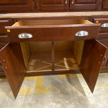 Load image into Gallery viewer, 19 Piece Set of Cherry Stained Kitchen Cabinets by Quaker Maid
