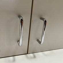 Load image into Gallery viewer, 8 Piece Set of White Laminate Kitchen Cabinets with Wire Pulls
