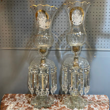 Load image into Gallery viewer, Pair of Vintage Crystal Candle Holders
