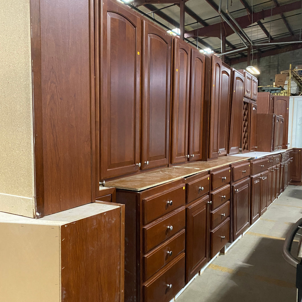 26 Piece Set of Cherry Stained Kitchen Cabinets by Merillat Classic® Cabinetry