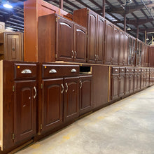 Load image into Gallery viewer, 19 Piece Set of Cherry Stained Kitchen Cabinets by Quaker Maid
