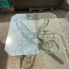 Load image into Gallery viewer, Patio Coffee Table with Ornate Base and Beveled Glass Top

