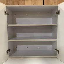 Load image into Gallery viewer, 8 Piece Set of White Laminate Kitchen Cabinets with Wire Pulls
