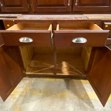 Load image into Gallery viewer, 19 Piece Set of Cherry Stained Kitchen Cabinets by Quaker Maid
