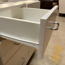 Load image into Gallery viewer, 8 Piece Set of White Laminate Kitchen Cabinets with Wire Pulls
