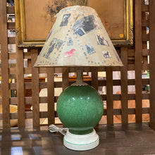 Load image into Gallery viewer, Vintage 1950&#39;s Glass and Plastic Green Lamp
