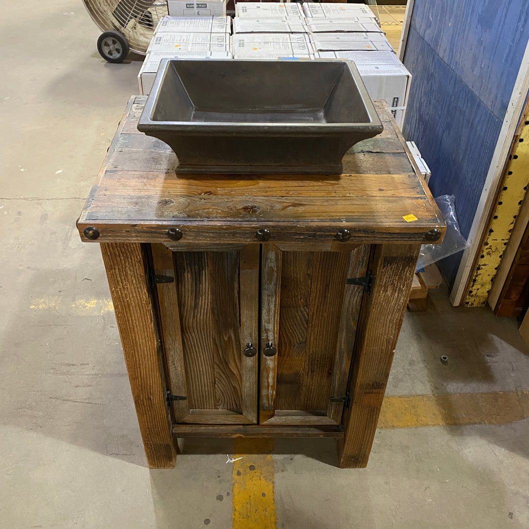 Rustic 25-Inch Single Vanity with Vessel Sink