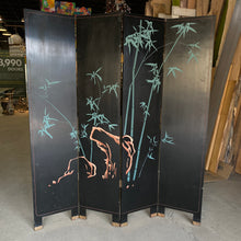 Load image into Gallery viewer, Four Panel Black Lacquered Folding Screen
