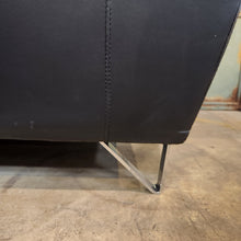 Load image into Gallery viewer, Streamlined Black Leather Loveseat
