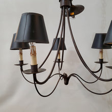 Load image into Gallery viewer, Currey &amp; Company Chandelier with Black Shades
