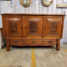 Load image into Gallery viewer, Solid Oak French Sideboard with Carved Door Panels
