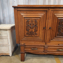 Load image into Gallery viewer, Solid Oak French Sideboard with Carved Door Panels
