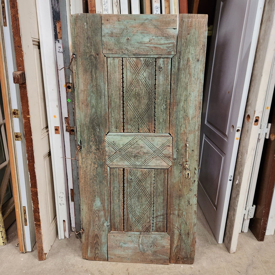 Salvaged Antique Door with Hand Forged Hinges