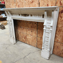Load image into Gallery viewer, White Mantel with Double Columns and Square Trim
