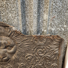 Load image into Gallery viewer, Lion Faces Cast Iron Fireback with Side Panels
