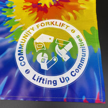 Load image into Gallery viewer, Community Forklift Rainbow Tie Dye Bandana

