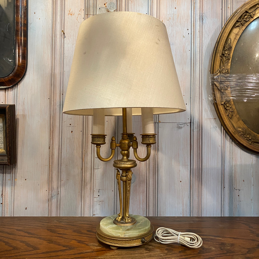 Gilded Brass 3-Light Bouillotte Style Lamp