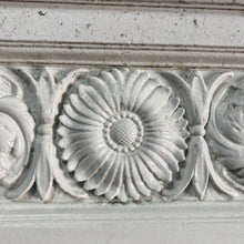 Load image into Gallery viewer, Large Salvaged Fireplace Mantel with Rosette Header and Acanthus Corbels
