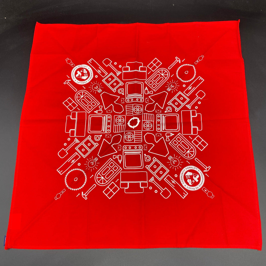 Community Forklift Silhouettes Red Bandana